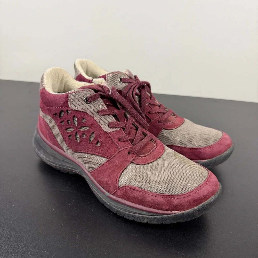 Jambu Originals Dahlia Sneakers Womens 8M Burgundy Suede Mesh Lace-Up Shoes